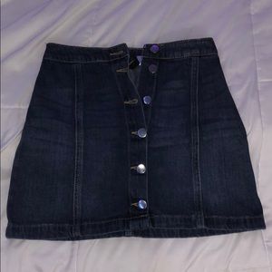 button up blue jean skirt